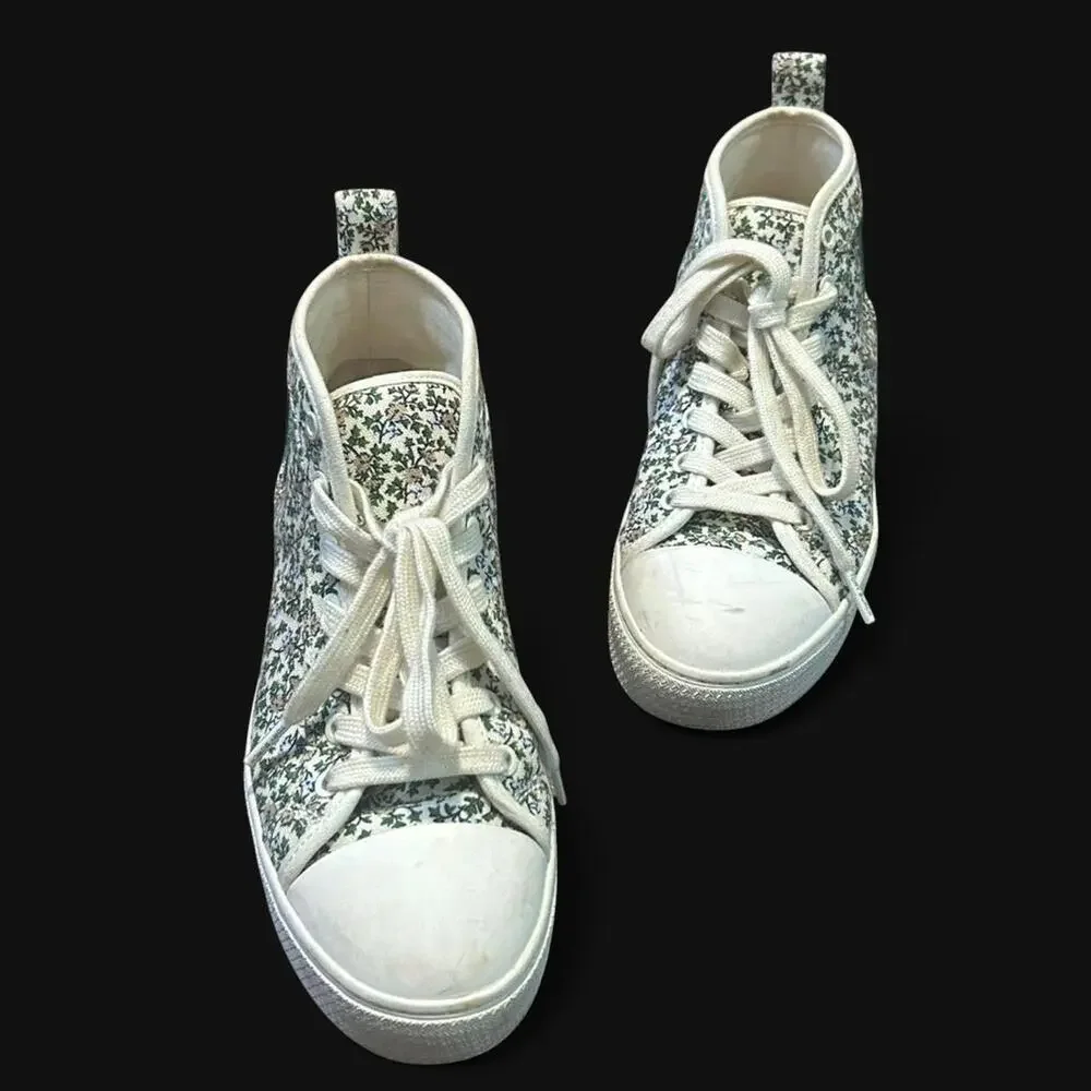 Tory burch floral metallic high top